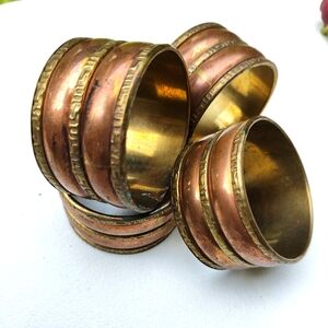 Set of 4 Brass Napkin Rings